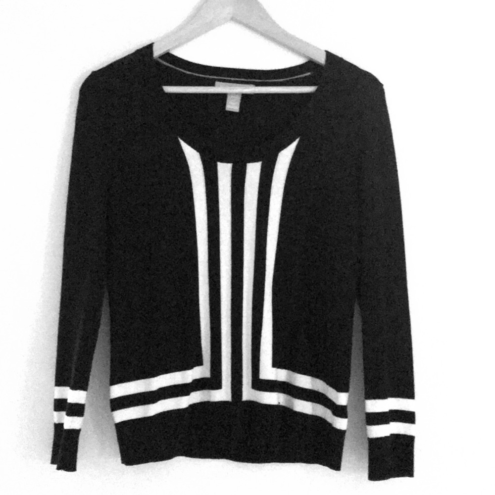Black and White Striped Sweater